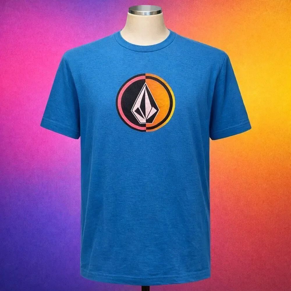 Vintage Volcom Circle Stone Blue Graphic Tee Shirt T-Shirt M